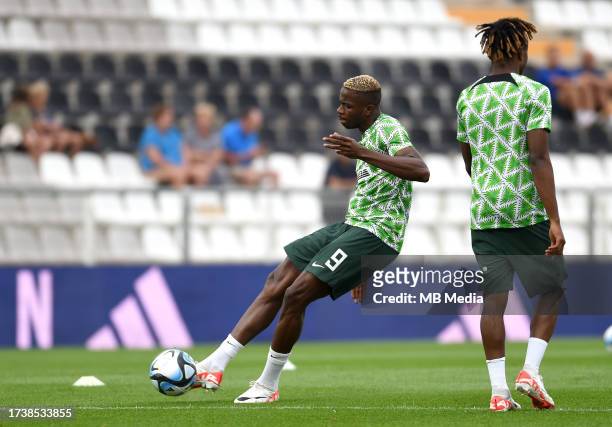 Victor Osimhen of Nigeria in action ,during the International Friendly match between Saudi Arabia and Nigeria at Estadio Municipal de Portimao on...