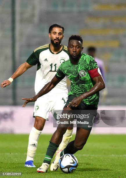 Wilfred Ndidi of Nigeria in action ,during the International Friendly match between Saudi Arabia and Nigeria at Estadio Municipal de Portimao on...