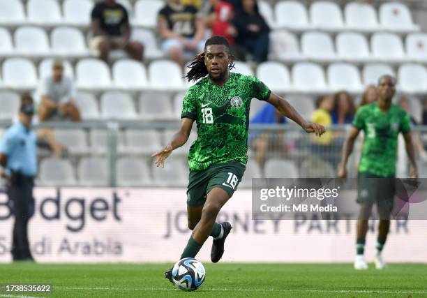 Alex Iwobi of Nigeria in action ,during the International Friendly match between Saudi Arabia and Nigeria at Estadio Municipal de Portimao on October...