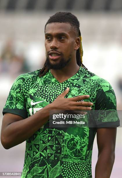 Alex Iwobi of Nigeria looks on ,during the International Friendly match between Saudi Arabia and Nigeria at Estadio Municipal de Portimao on October...