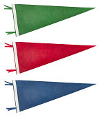 Isolated Retro Pennants (with Clipping Path)