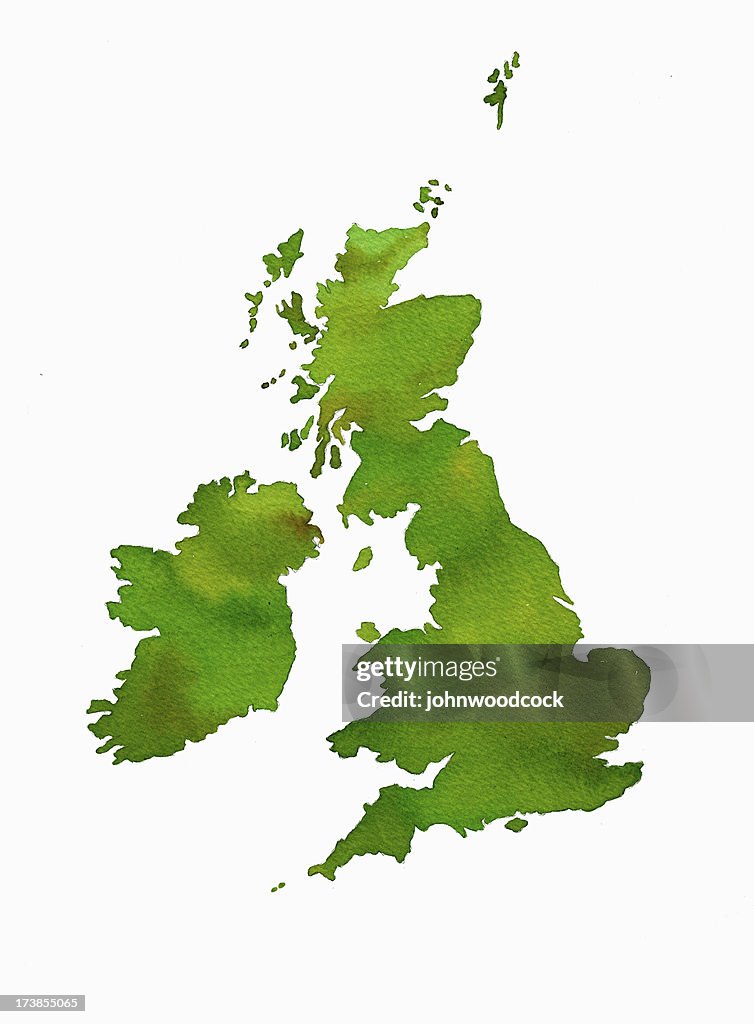 UK watercolor map