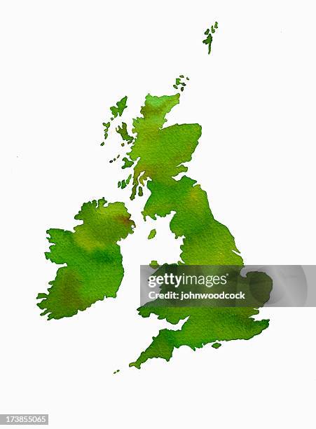 uk watercolor map - scotland map stock illustrations