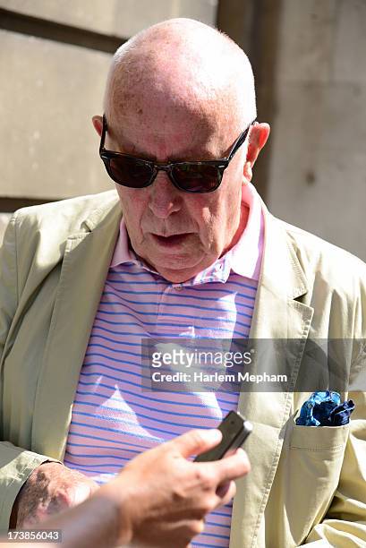 Richard Wilson sighted outside BBC Radio Two on July 18, 2013 in London, England.