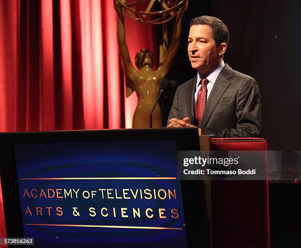 Academy of Television Arts & Sciences Chairman & CEO Bruce Rosenblum speaks onstage during the 65th Primetime Emmy Awards nominations at the...