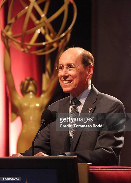 Academy of Television Arts & Sciences Outgoing President & CEO Alan Perris speaks onstage during the 65th Primetime Emmy Awards nominations at the...