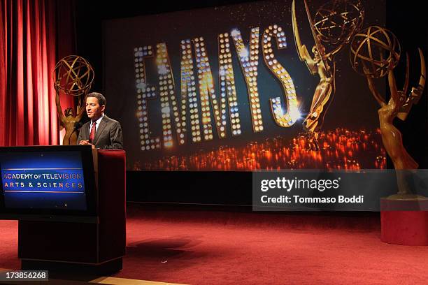 Academy of Television Arts & Sciences Chairman & CEO Bruce Rosenblum speaks onstage during the 65th Primetime Emmy Awards nominations at the...