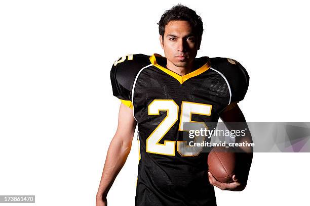 singoli ritratti-giocatore di football americano - quarterback foto e immagini stock
