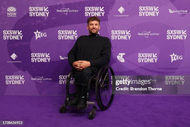 Dylan Alcott attends the world premiere screening of "ONEFOUR: Against All Odds" at SXSW Sydney on October 16, 2023 in Sydney, Australia.