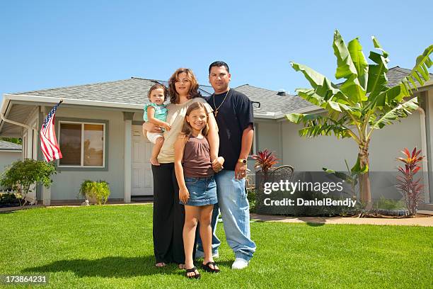 hispanic family portrait - in front of stock pictures, royalty-free photos & images