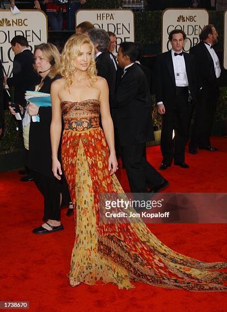 Actress Kate Hudson attends the 60th Annual Golden Globe Awards at the Beverly Hilton Hotel on January 19, 2003 in Beverly Hills, California.