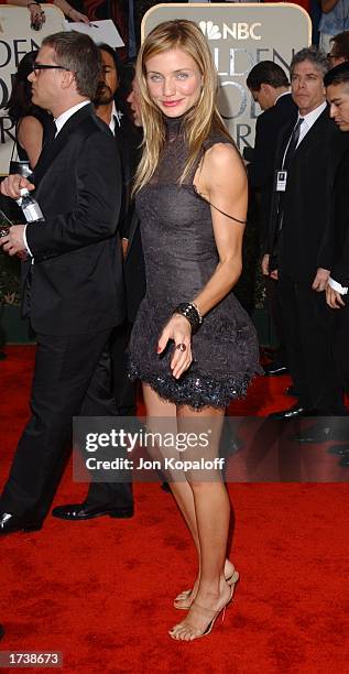 Actress Cameron Diaz attends the 60th Annual Golden Globe Awards at the Beverly Hilton Hotel on January 19, 2003 in Beverly Hills, California.