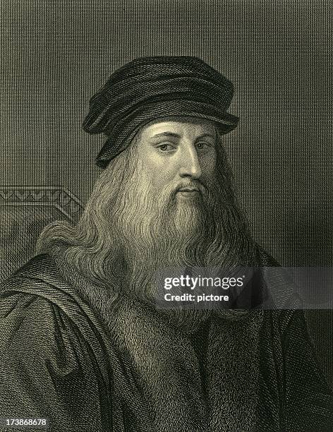 ilustraciones, imágenes clip art, dibujos animados e iconos de stock de leonardo da vinci (xxxl - leonardo da vinci