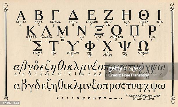ancient greek alphabet - the alphabet stock illustrations
