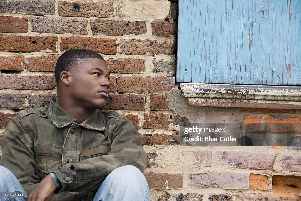 Homeless African American Teen Boy