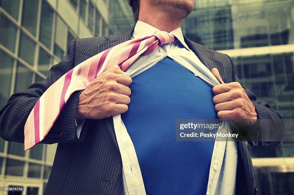 Superhero Businessman Leaving the Office