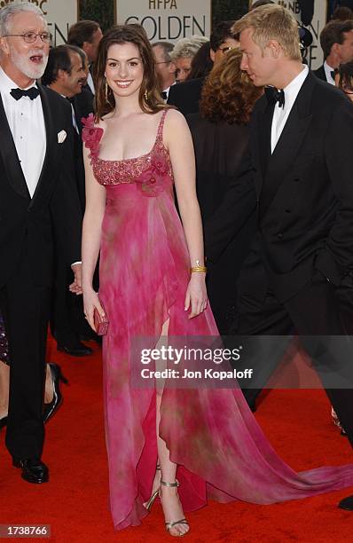 Actress Anne Hathaway attends the 60th Annual Golden Globe Awards at the Beverly Hilton Hotel on January 19, 2003 in Beverly Hills, California.