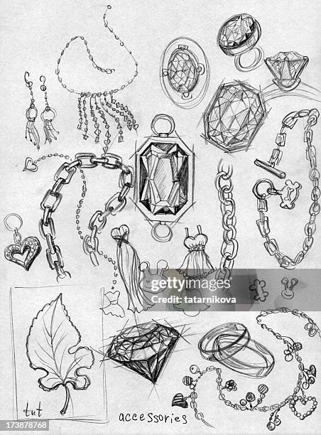 accessory. diamond doodles - gemstone stock illustrations