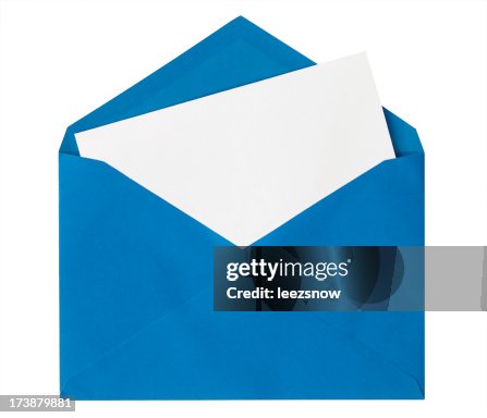 Blue Envelope Isolated On White High-Res Stock Photo - Getty Images