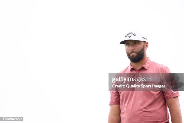 Jon Rahm of Spain looks on the 17th hole on Day Four of the acciona Open de Espana presented by Madrid at Club de Campo Villa de Madrid on October...