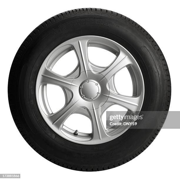 tire and wheel - car white background stock pictures, royalty-free photos & images