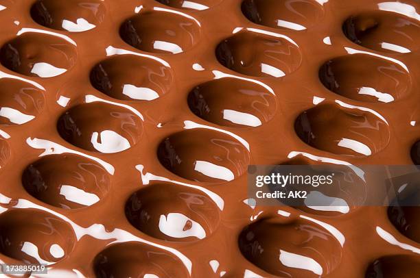 filled chocolate molds - chocolate factory stock pictures, royalty-free photos & images