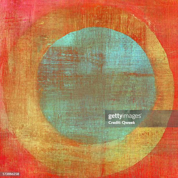 painted composition with concentric circles - abstract painting stock pictures, royalty-free photos & images