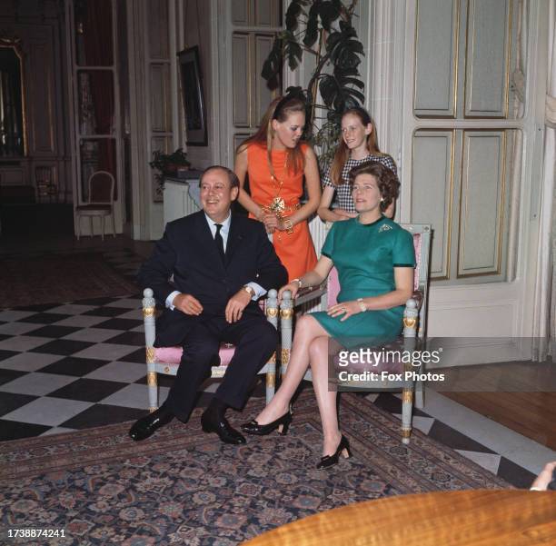 Christopher Soames , newly-appointed British ambassador to France, pictured with his family after presenting his credentials to General de Gaulle in...