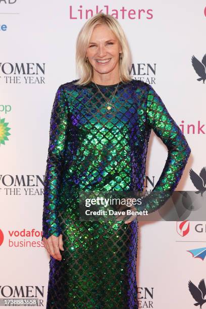 Jo Whiley attends the Women of the Year Lunch & Awards at The Royal Lancaster Hotel on October 16, 2023 in London, England. The awards recognise and...