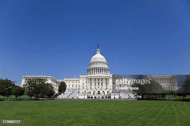 united states senate capitol building on capitol hill (xxxl) - capitol building washington dc stock pictures, royalty-free photos & images