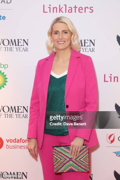 Lisa Woodcock attends the Women of the Year Lunch & Awards at The Royal Lancaster Hotel on October 16, 2023 in London, England. The awards recognise...