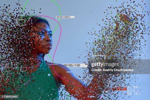 metaverse portrait. - bionics research stock pictures, royalty-free photos & images