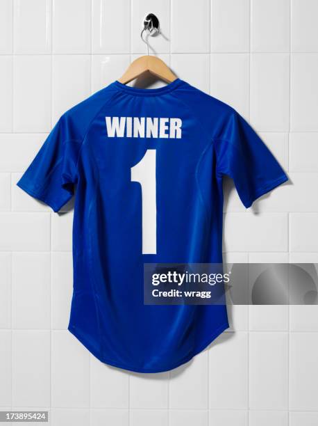 blue football shirt - kit stock pictures, royalty-free photos & images