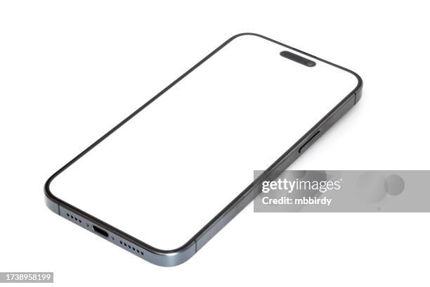 apple iphone 15 pro max smart phone - iphone isolated stockfoto's en -beelden