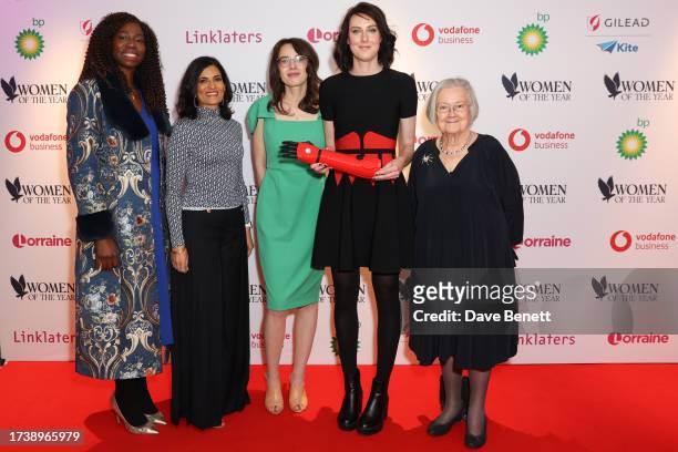 Bola Owolabi, Raksha Pattni, Alicja Dzieciol, Samantha Payne and Brenda Hale, Baroness Hale of Richmond attend the Women of the Year Lunch & Awards...