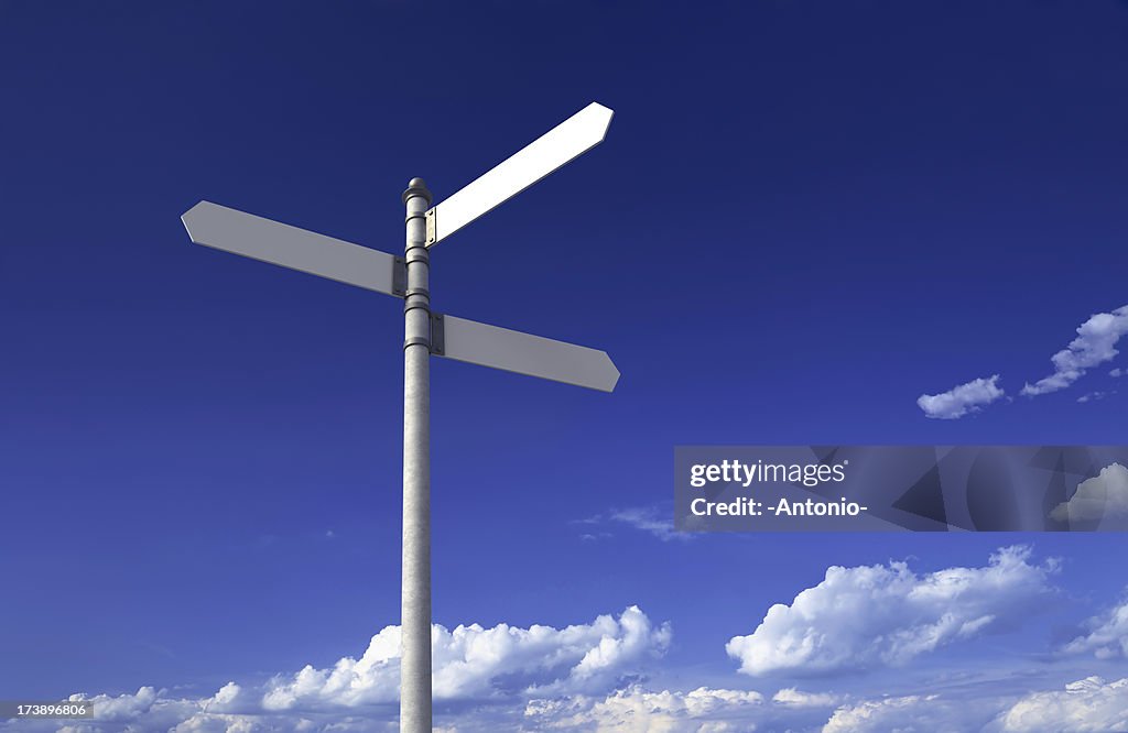 Blank signpost
