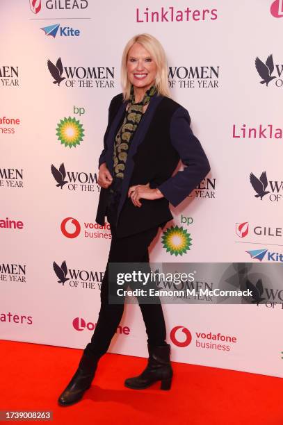 Anneka Rice attends the Women of the Year Lunch & Awards at The Royal Lancaster Hotel on October 16, 2023 in London, England.