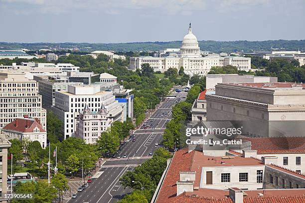 vista aérea de la ciudad de washington dc, # 1, xxxl - views of the u s capitol after obamacare repeal collapses fotografías e imágenes de stock