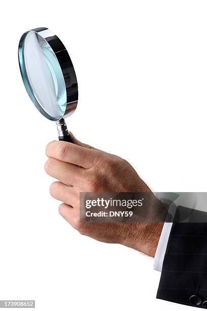 business research - vergrootglas stockfoto's en -beelden