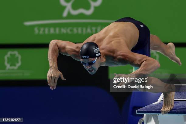 Michal Andrew of USA during men's 50m butterfly final the World Aquatics Swimming World Cup 2023 - Meet 3 on October 22, 2023 in Budapest, Hungary.