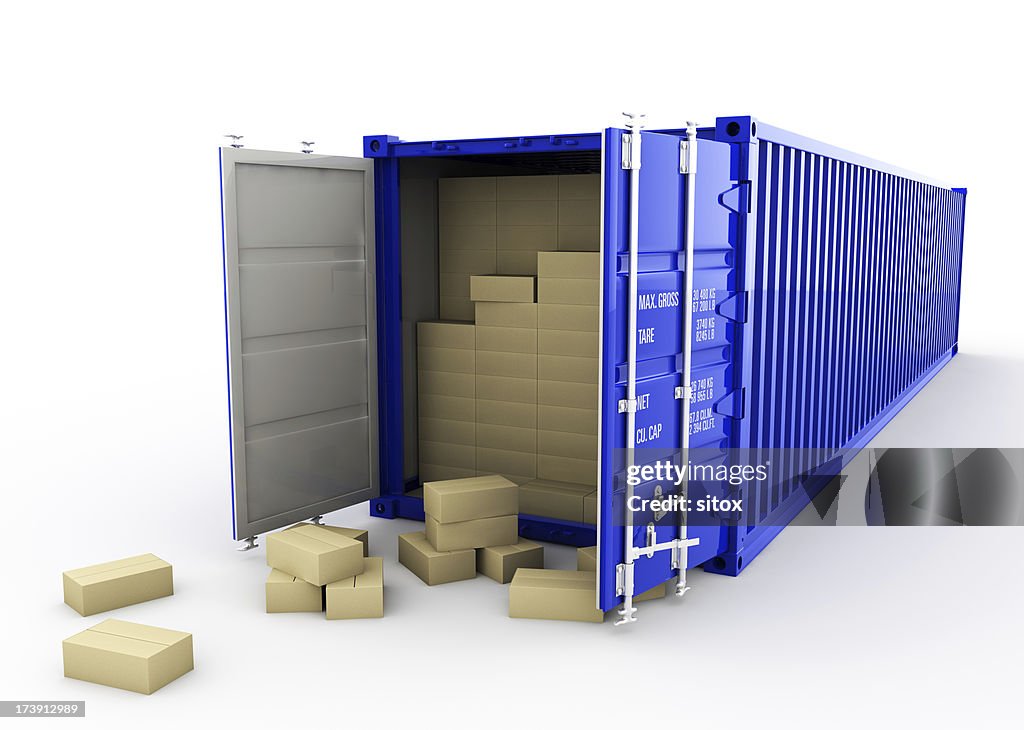 Abrir 40'Recipiente de transporte e caixas de cartão