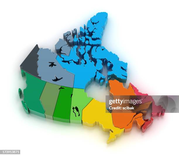 canada with provinces and territories - map of ontario canada stock pictures, royalty-free photos & images