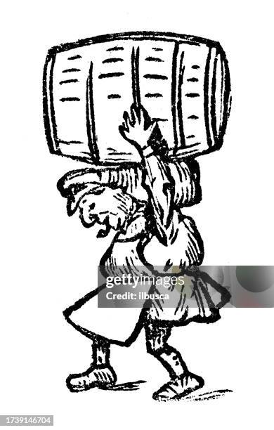 100 Man Carrying Heavy Load Drawing Stock Photos, High-Res Pictures ...