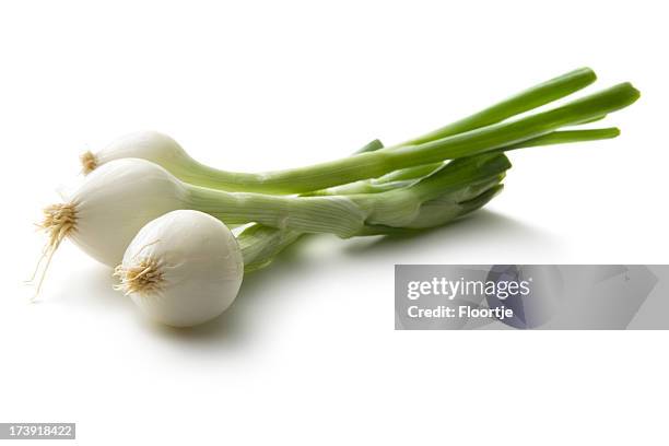 vegetables: spring onion isolated on white background - bosui stockfoto's en -beelden