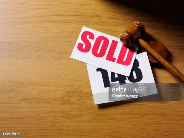 sold at the auction - auction stock pictures, royalty-free photos & images
