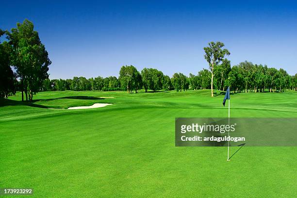 scenic photograph of a golf course - golf course stock pictures, royalty-free photos & images