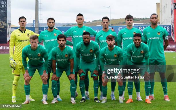 Rio Ave FC players pose for a team photo before the start of the Portuguese Cup match between SCU Torreense and Rio Ave FC at Estadio Manuel Marques...