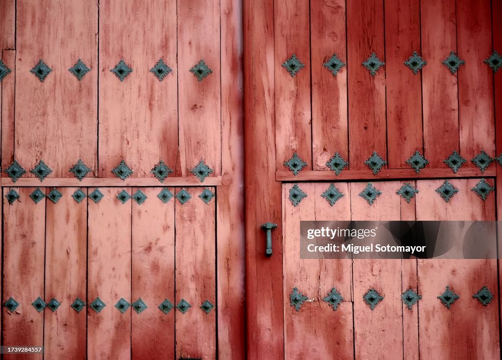 Red doors of the Salamanca Cathedral