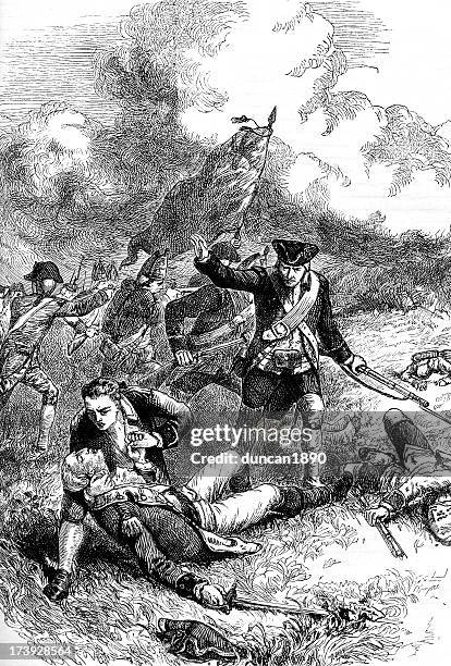 battle of bunker hill - us marine corps stock illustrations