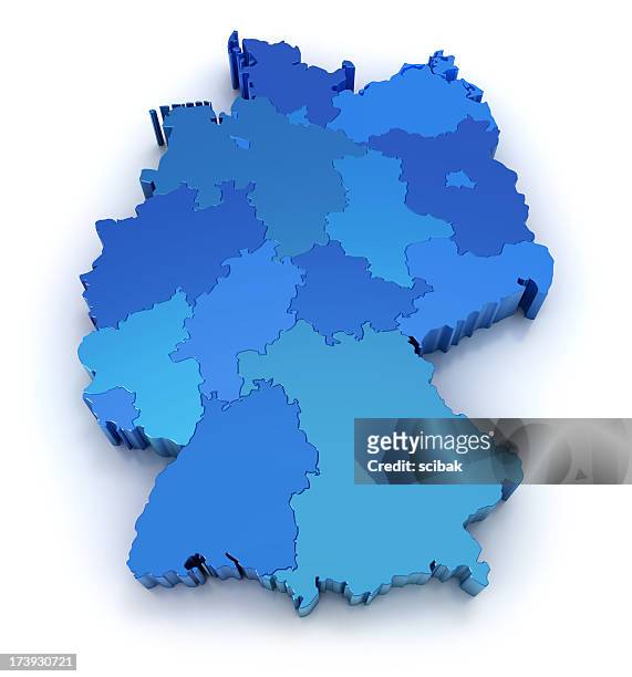 deutschland-karte mit staaten - deutschland stock-fotos und bilder